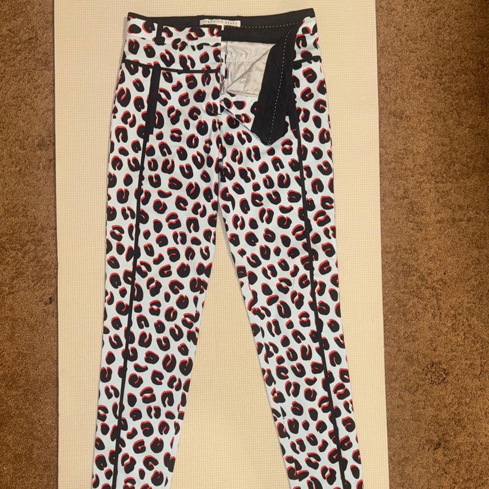 Veronica Beard Womens Leopard-Print Trouser pants